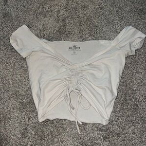 hollister off the shoulder white top